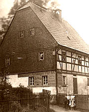 älteres Haus an der Frankenberger Straße von Chemnitz, wie es vor 100 Jahren aussah