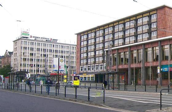 Eckhäuser an der Carolastraße in Chemnitz