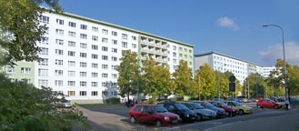 Chemnitz: Plattenbauten in der westlichen Brückenstraße