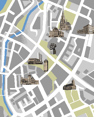 Innenstadt Karte von Chemnitz